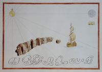 Tierra del Fuogo. 2019. Mixta sobre papel. 24x34 cm.