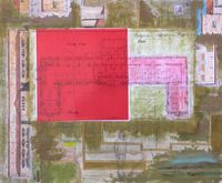 Densidad de poblaci&oacute;n 4. 2017. Collage y mixta sobre tabla. 60x73 cm.