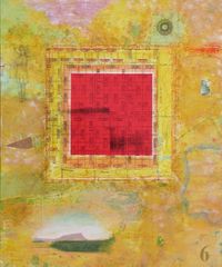 Densidad de poblaci&oacute;n 6. 2017. Collage y mixta sobre tabla. 65x54 cm.