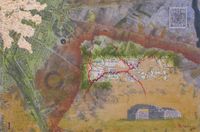 Cartografía de la ruina I. 2019. Collage y mixta sobre tabla. 16x24 cm.