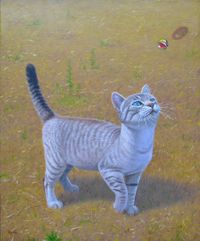 Gati&ntilde;a. 2020. &Oacute;leo sobre lienzo. 46 x 38 cm.