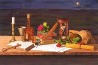 Noche de inspiración. 2020. Óleo sobre lienzo. 54x81 cm.