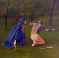 El viento eres tú. 2002. Óleo sobre lienzo. 100x100 cm.