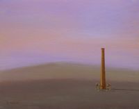 Chimenea con cord&oacute;n de terciopelo. 2013. Mixta sobre cart&oacute;n. 22x28 cm.