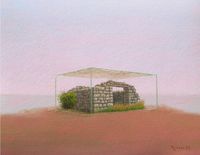 Ruina menor I. 2019. Mixta sobre cart&oacute;n. 22x28 cm.